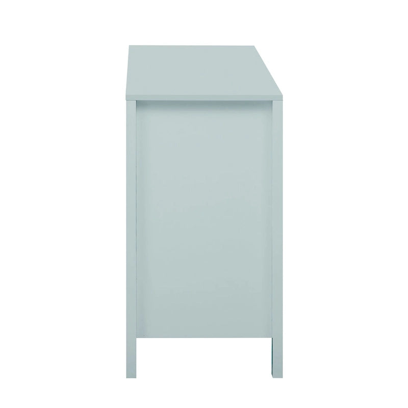 Wave-Design Entryway Console Cabinet with 3 Drawers, 2 Doors & Adjustable Shelves