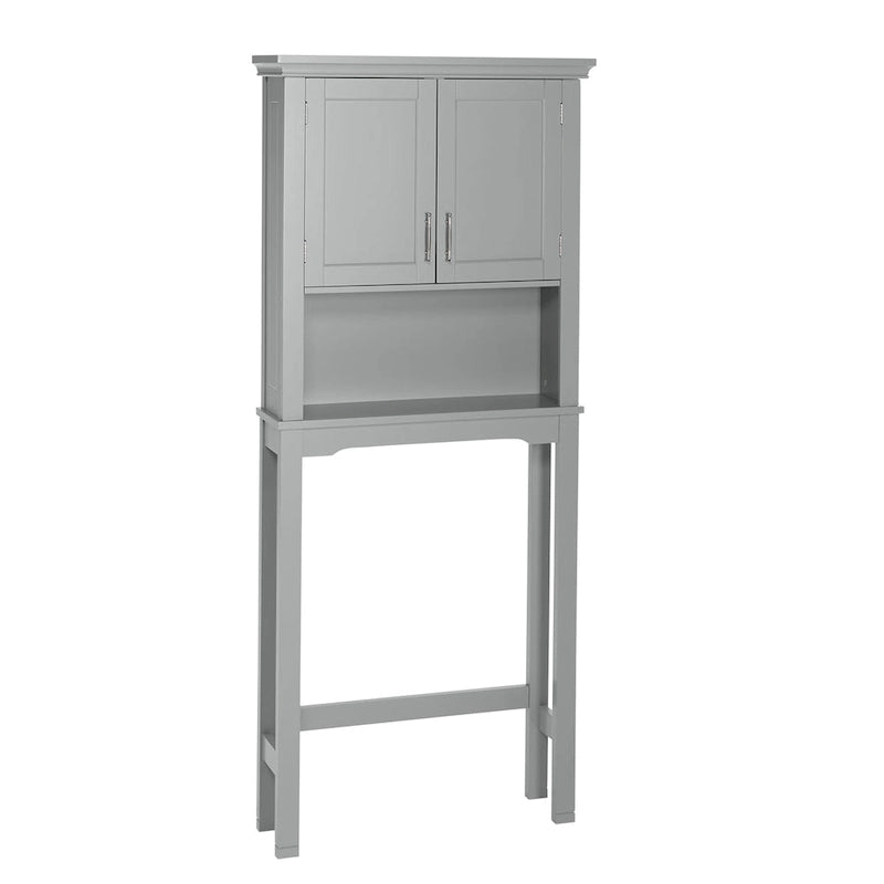 Over-the-Toilet Bathroom Spacesaver Cabinet with Adjustable Shelf - Gray