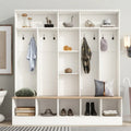 66.9" Hall Tree with Storage Bench, Cube Storage & 8 Hooks