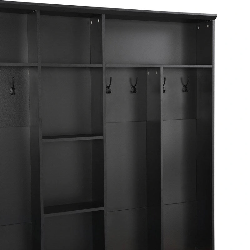 66.9" Hall Tree with Storage Bench, Cube Storage & 8 Hooks