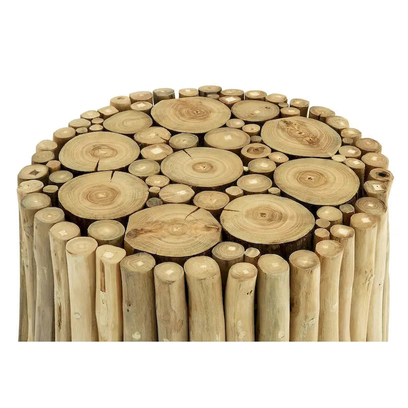 Teak Wood Handmade Side Accent Table with Stick Cluster Design - Brown